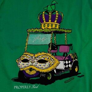 Properly Tied Green Long Sleeve Kids Mardi Gras Tee
